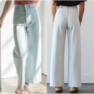 Jesse Kamm Sailor Jeans High Waist Wide Leg Denim Light Wash Size 0